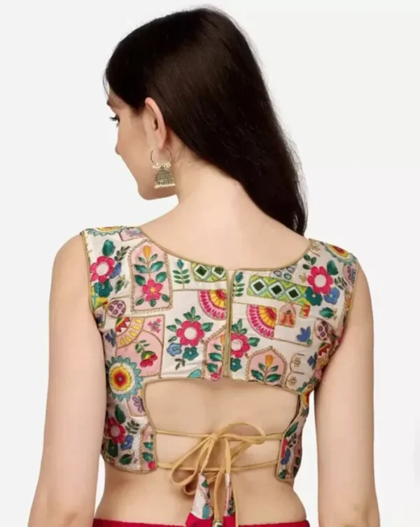 Women Embellished Back Open Blouse - Image 2