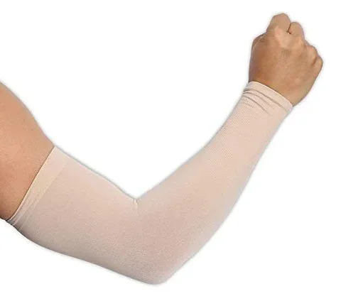 Cotton Half Skin Arm Gloves Women Fieldway Arm Sleeves Gym Sports Gloves for Sun Burn Skin Tan Protection SPF Proof UV Block (Beige) Pack of 2