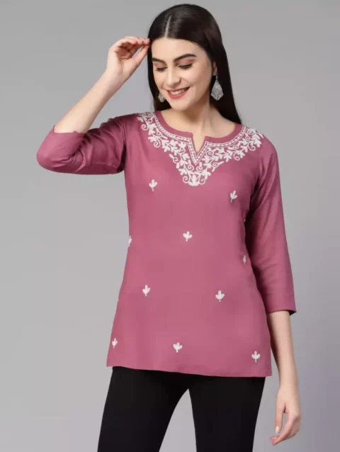 Aiza Kashmiri Black Short Kurti