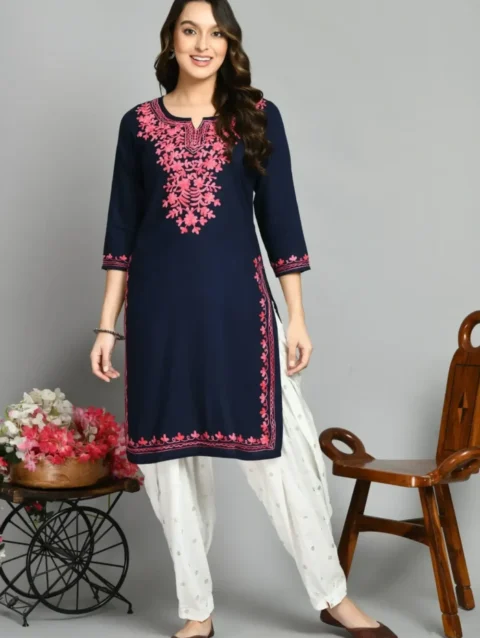 Blue Kashmiri Kurti