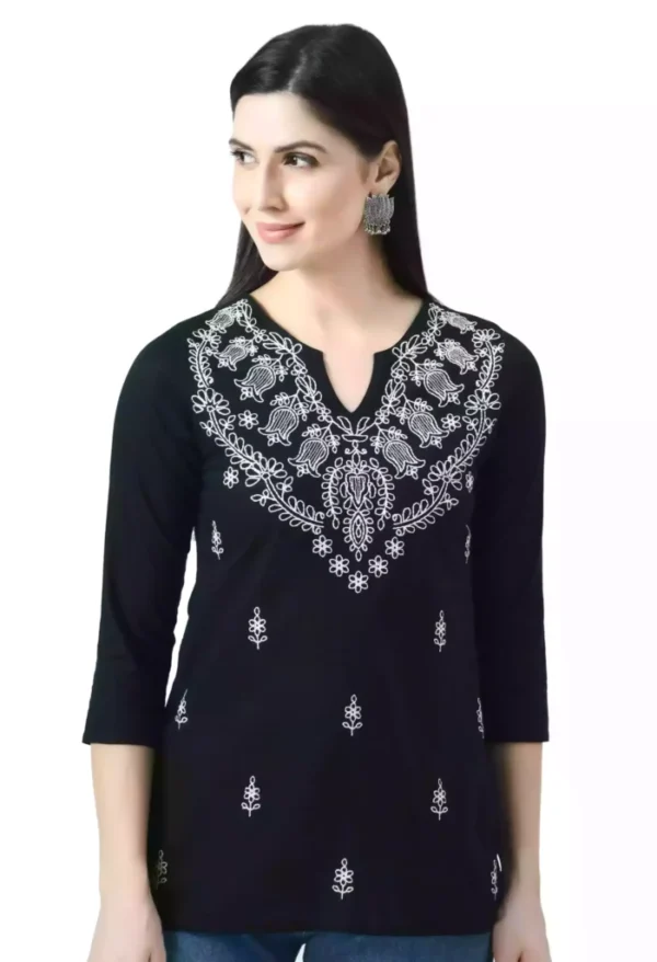 Black Chikankari Short Kurti