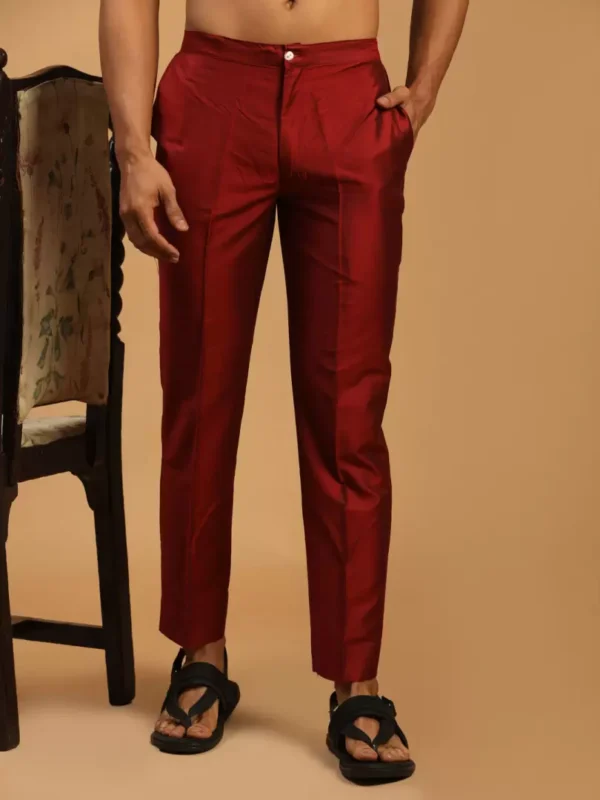 en's Maroon Viscose Pant Style Pyjama Men Pyjama