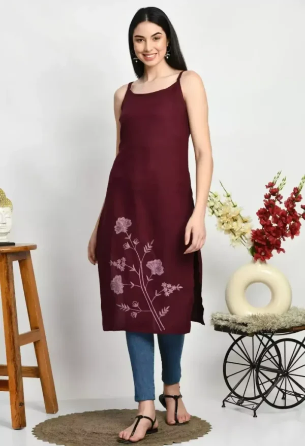 Ceren Pashmina Work Sleeveless Kurti