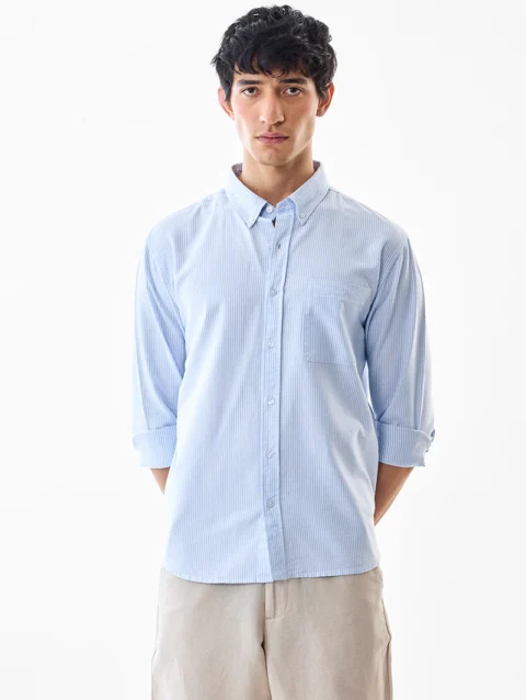 Stripes Regular Fit 100% Cotton Shirt